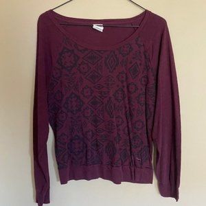 PINK Maroon Animal Print Long Sleeve Tee